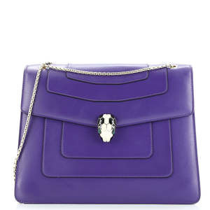 Bvlgari Large Serpenti Forever Square Shoulder Bag Leather